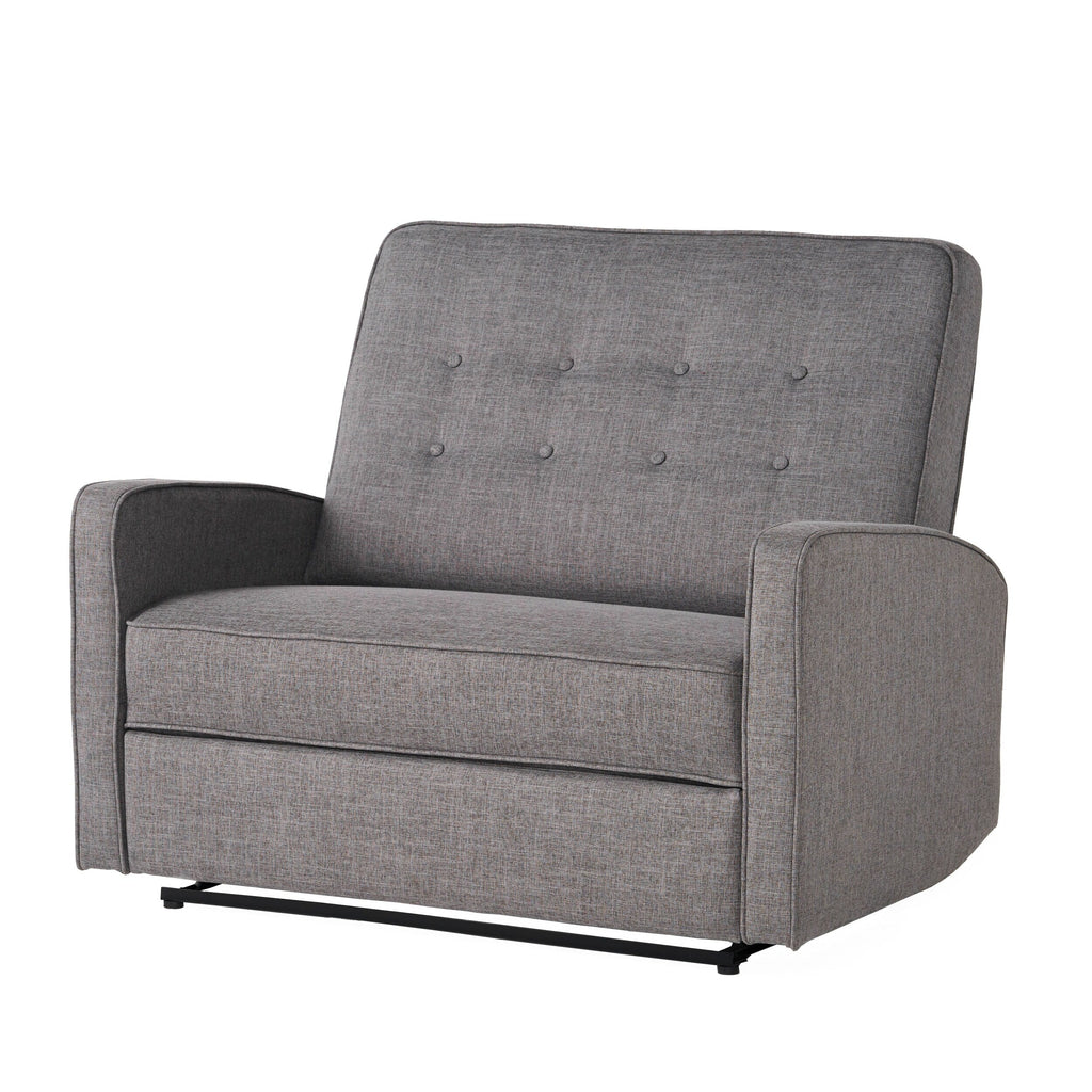 Causeuse capitonnée et rembourrée Roomfitters avec coussins confortables pour salon ou chambre, gris