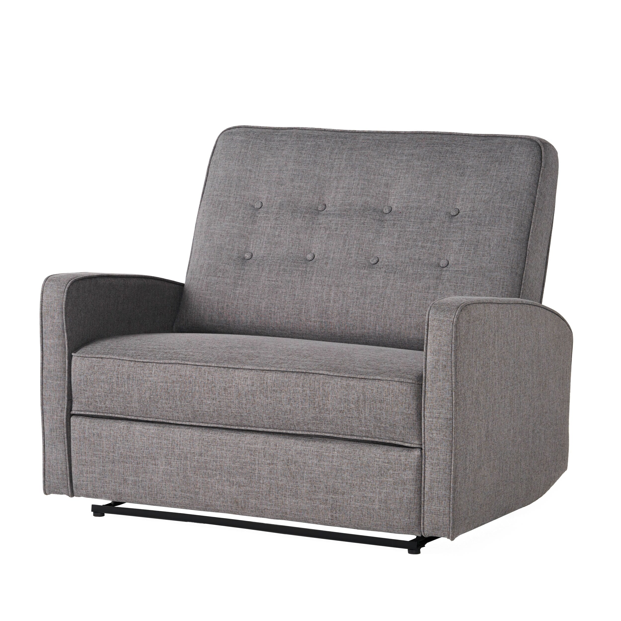 Causeuse capitonnée et rembourrée Roomfitters avec coussins confortables pour salon ou chambre, gris