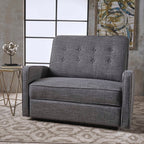 Causeuse capitonnée et rembourrée Roomfitters avec coussins confortables pour salon ou chambre, gris