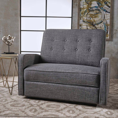Causeuse capitonnée et rembourrée Roomfitters avec coussins confortables pour salon ou chambre, gris