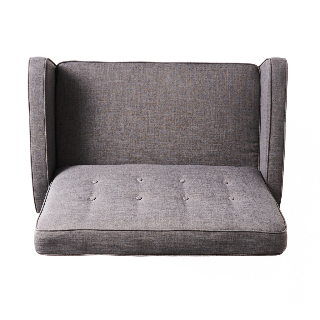 Causeuse capitonnée et rembourrée Roomfitters avec coussins confortables pour salon ou chambre, gris