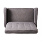 Causeuse capitonnée et rembourrée Roomfitters avec coussins confortables pour salon ou chambre, gris