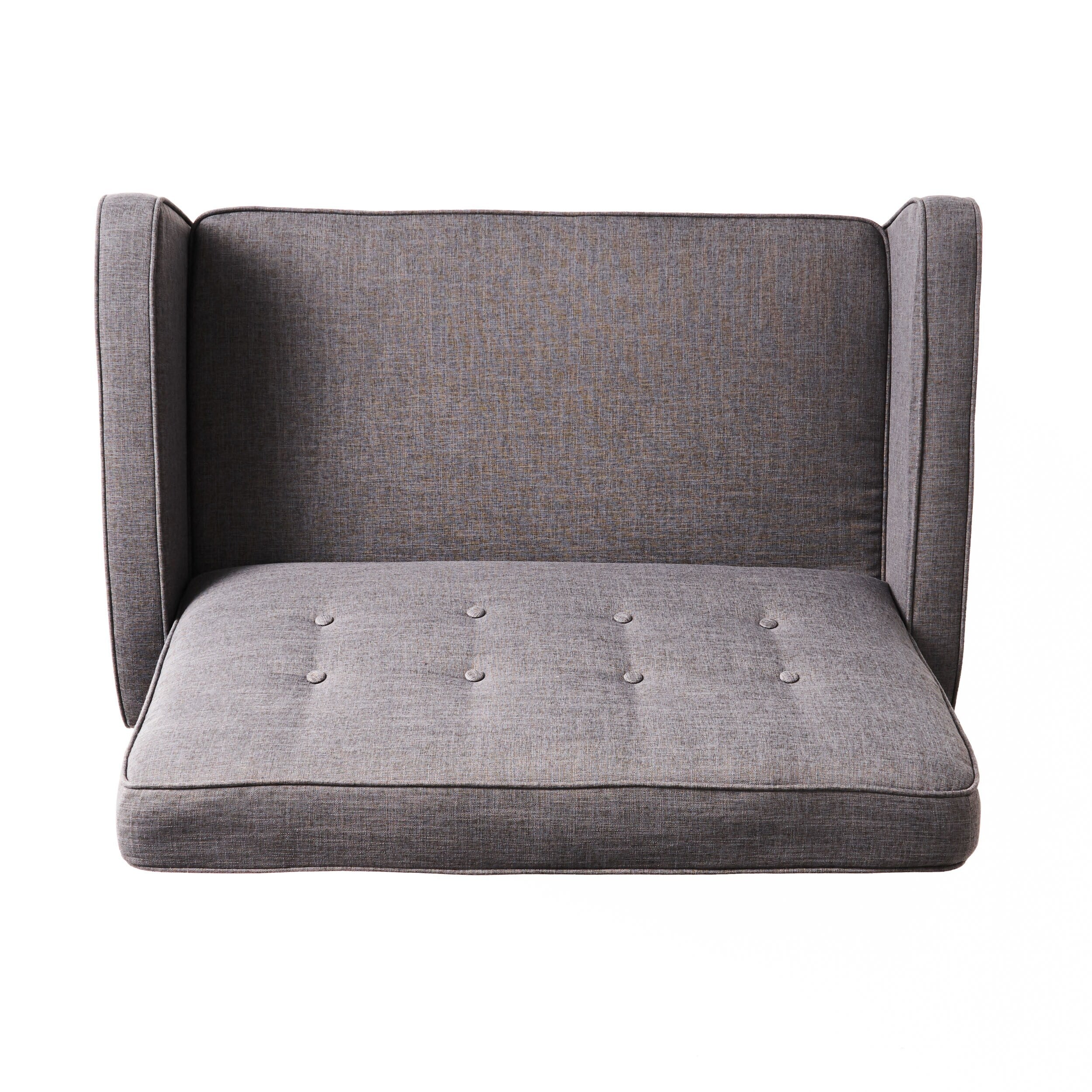 Causeuse capitonnée et rembourrée Roomfitters avec coussins confortables pour salon ou chambre, gris