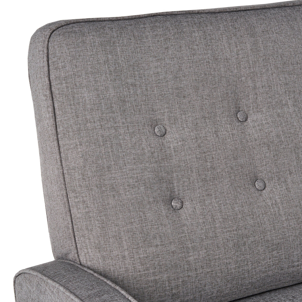 Causeuse capitonnée et rembourrée Roomfitters avec coussins confortables pour salon ou chambre, gris