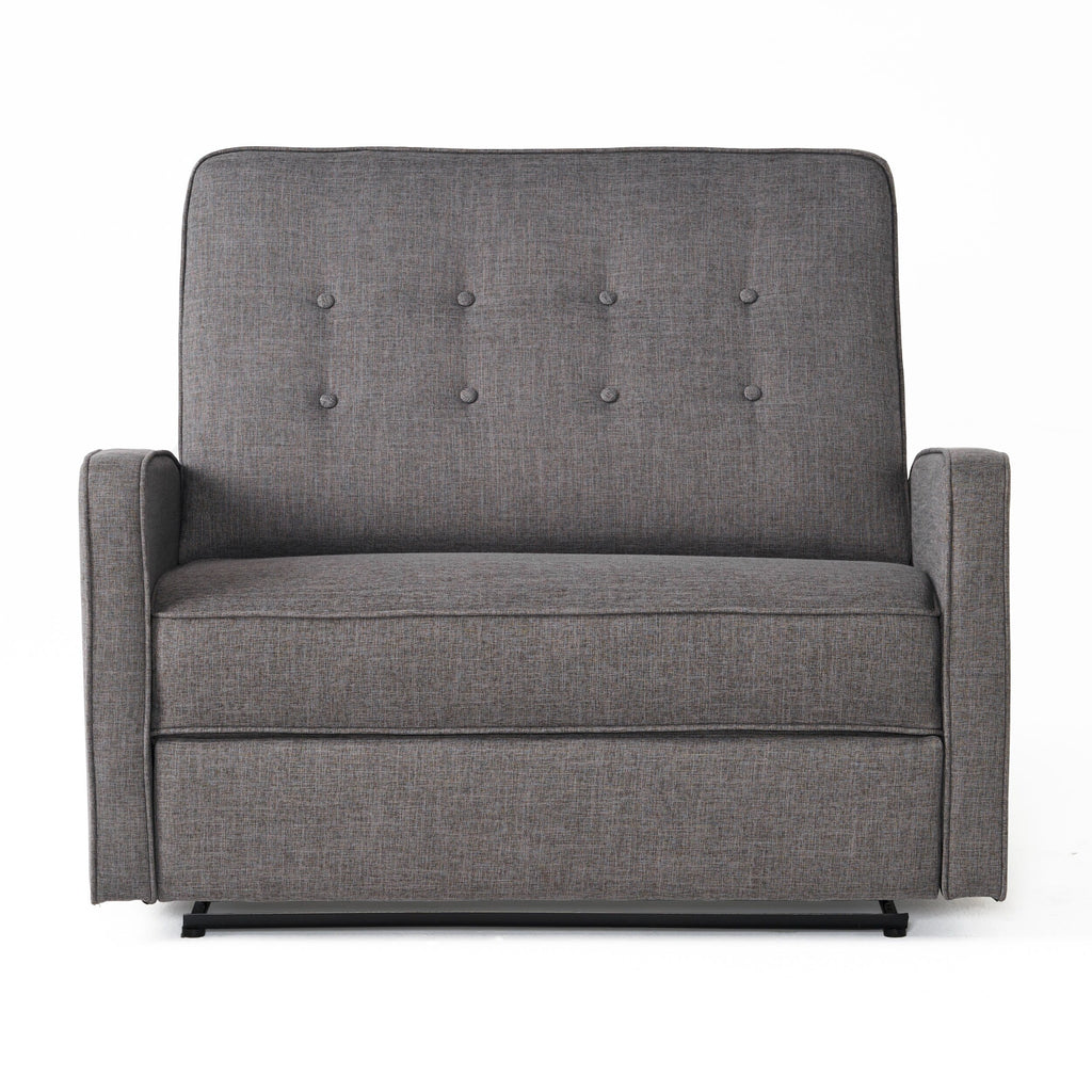 Causeuse capitonnée et rembourrée Roomfitters avec coussins confortables pour salon ou chambre, gris
