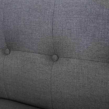 Charmant canapé causeuse compact Roomfitters avec dossier capitonné et coutures gaufrées pour petits espaces, recouvert de tissu doux