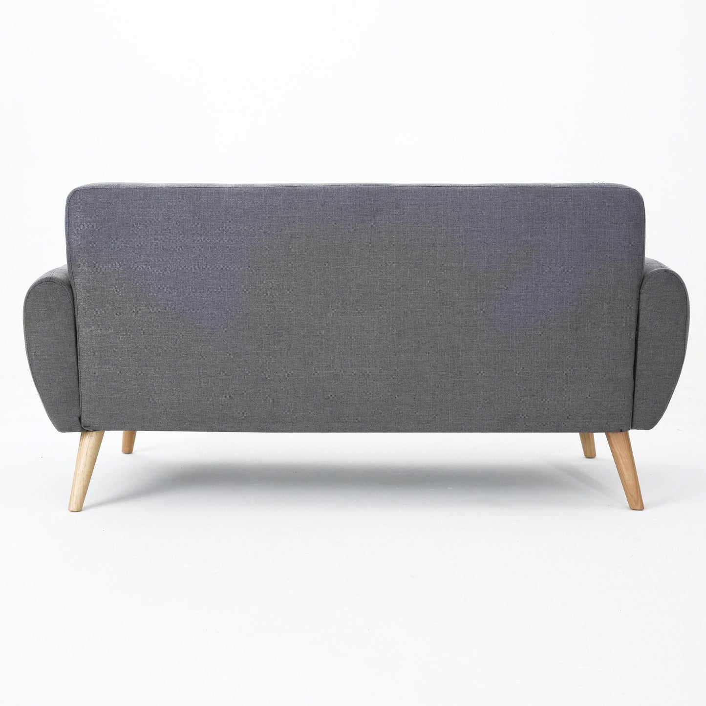 Charmant canapé causeuse compact Roomfitters avec dossier capitonné et coutures gaufrées pour petits espaces, recouvert de tissu doux