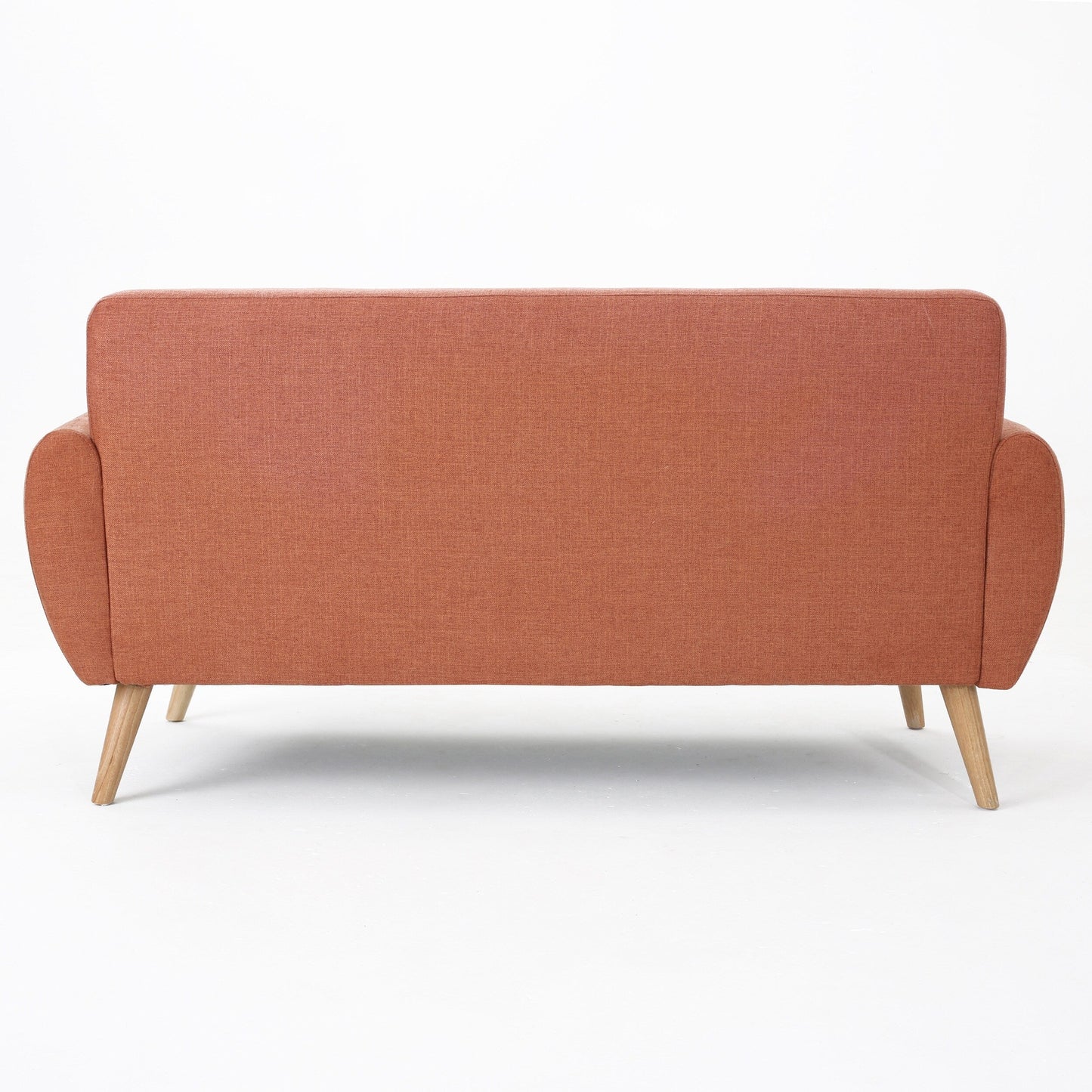 Charmant canapé causeuse compact Roomfitters avec dossier capitonné et coutures gaufrées pour petits espaces, recouvert de tissu doux