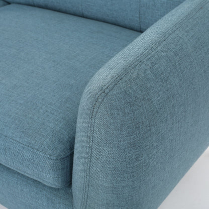 Charmant canapé causeuse compact Roomfitters avec dossier capitonné et coutures gaufrées pour petits espaces, recouvert de tissu doux