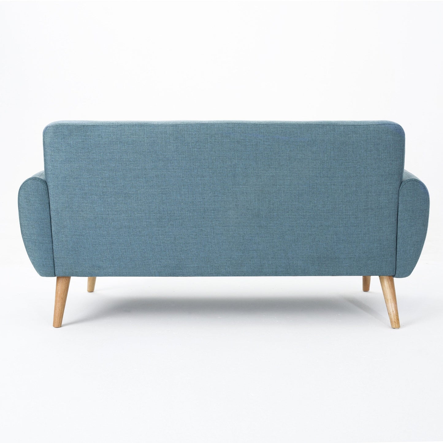 Charmant canapé causeuse compact Roomfitters avec dossier capitonné et coutures gaufrées pour petits espaces, recouvert de tissu doux