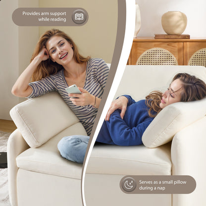 Fauteuil d'appoint surdimensionné en chenille avec coussins, fauteuil de salon rembourré et confortable pour le salon