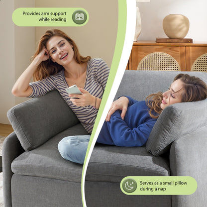 Fauteuil d'appoint surdimensionné en chenille avec coussins, fauteuil de salon rembourré et confortable pour le salon