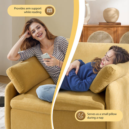 Fauteuil d'appoint surdimensionné en chenille avec coussins, fauteuil de salon rembourré et confortable pour le salon