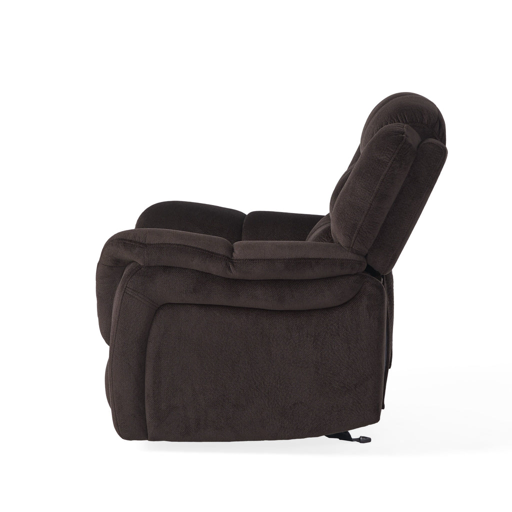 Fauteuil inclinable et planeur Roomfitters au design classique, en tissu peluche marron