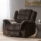 Fauteuil inclinable et planeur Roomfitters au design classique, en tissu peluche marron