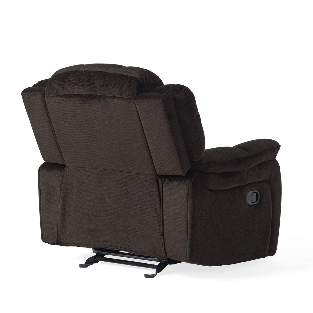 Fauteuil inclinable et planeur Roomfitters au design classique, en tissu peluche marron