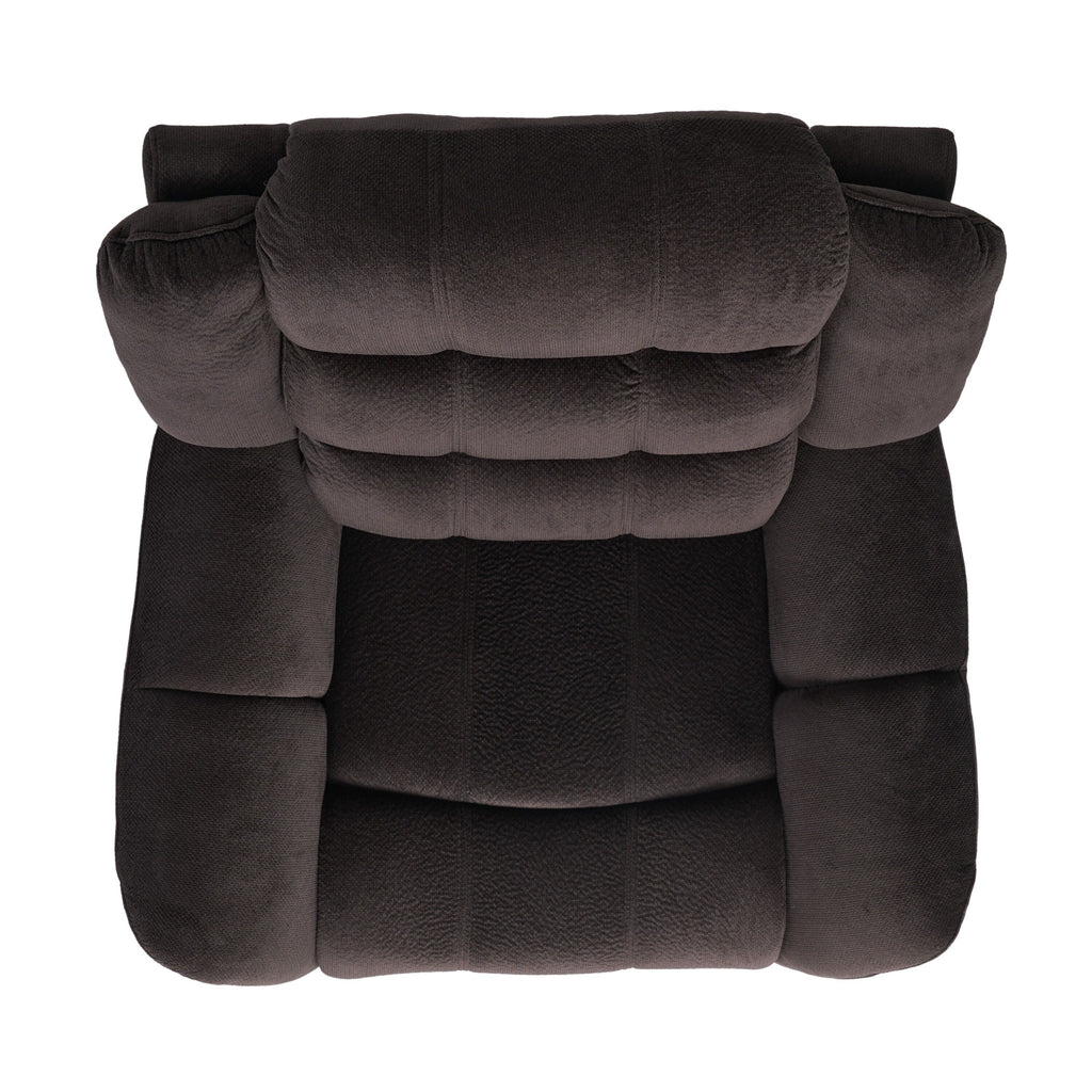 Fauteuil inclinable et planeur Roomfitters au design classique, en tissu peluche marron