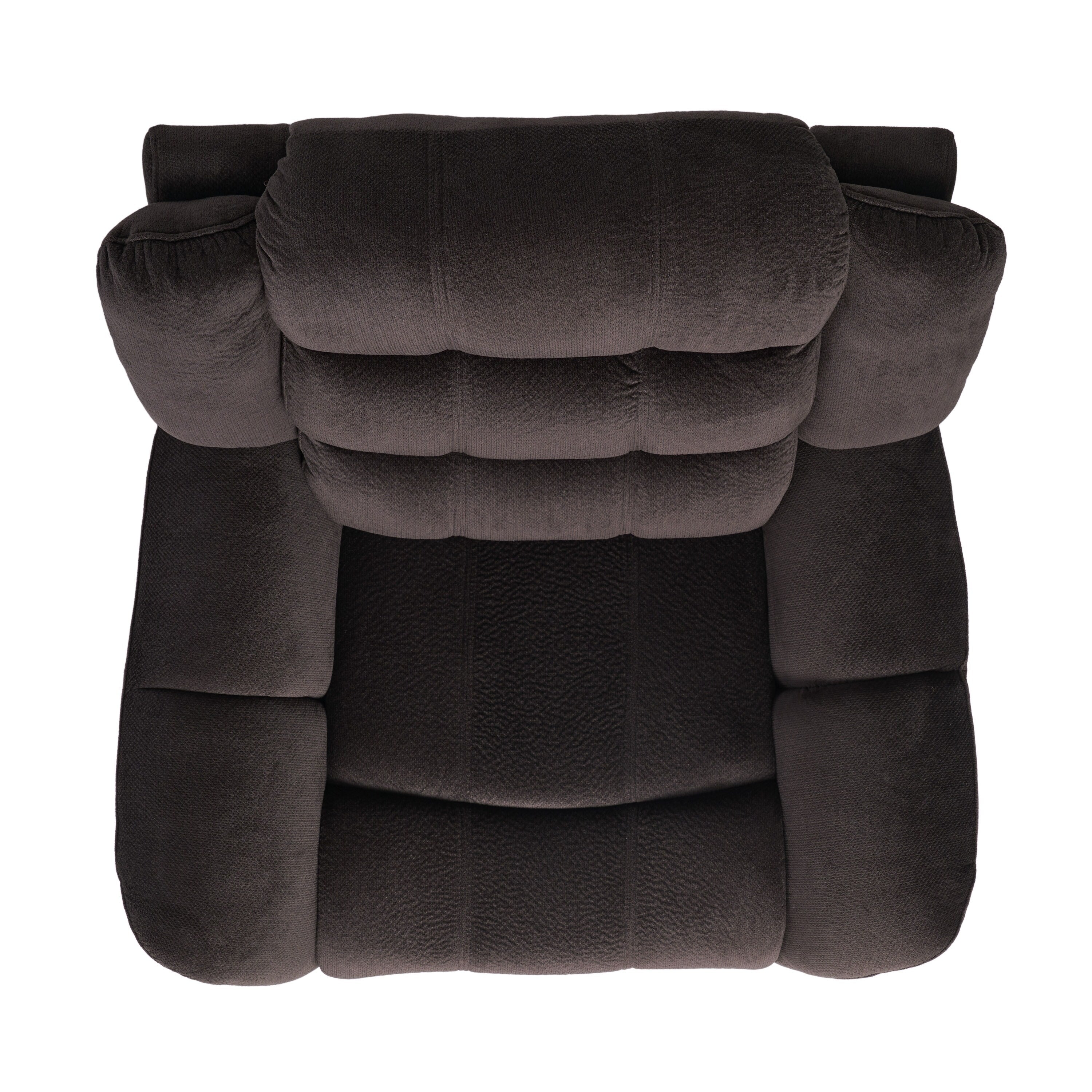 Fauteuil inclinable et planeur Roomfitters au design classique, en tissu peluche marron