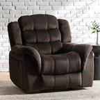 Fauteuil inclinable et planeur Roomfitters au design classique, en tissu peluche marron