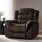 Fauteuil inclinable et planeur Roomfitters au design classique, en tissu peluche marron