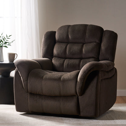Fauteuil inclinable et planeur Roomfitters au design classique, en tissu peluche marron