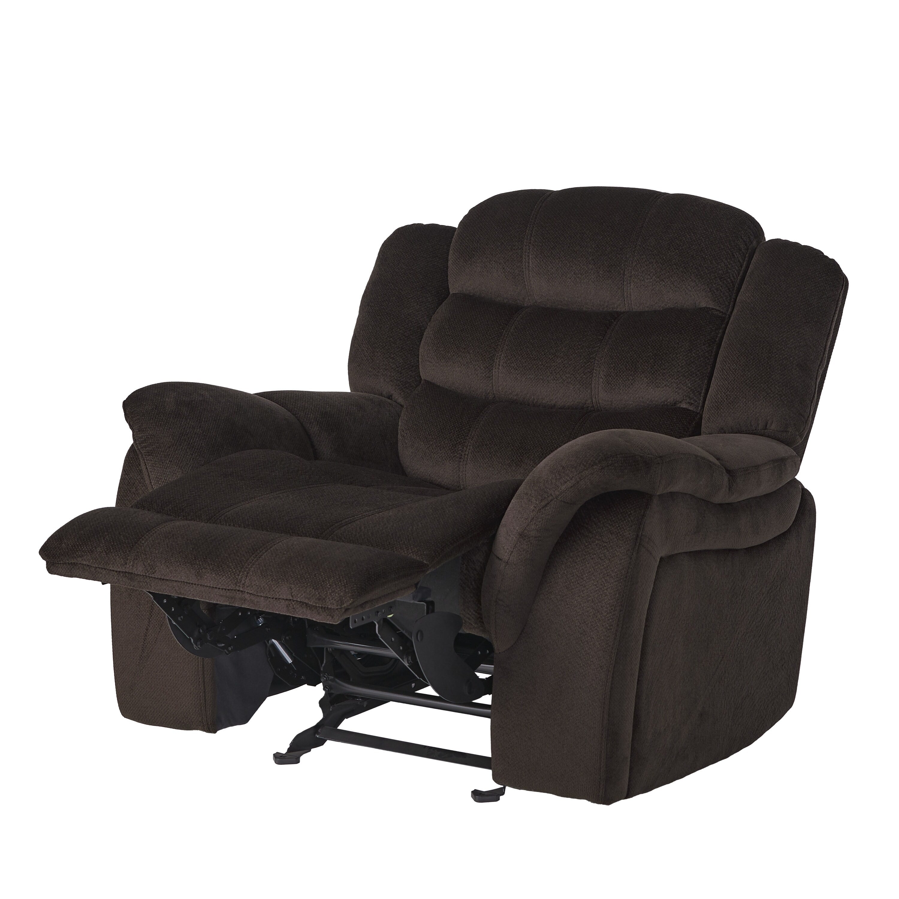 Fauteuil inclinable et planeur Roomfitters au design classique, en tissu peluche marron