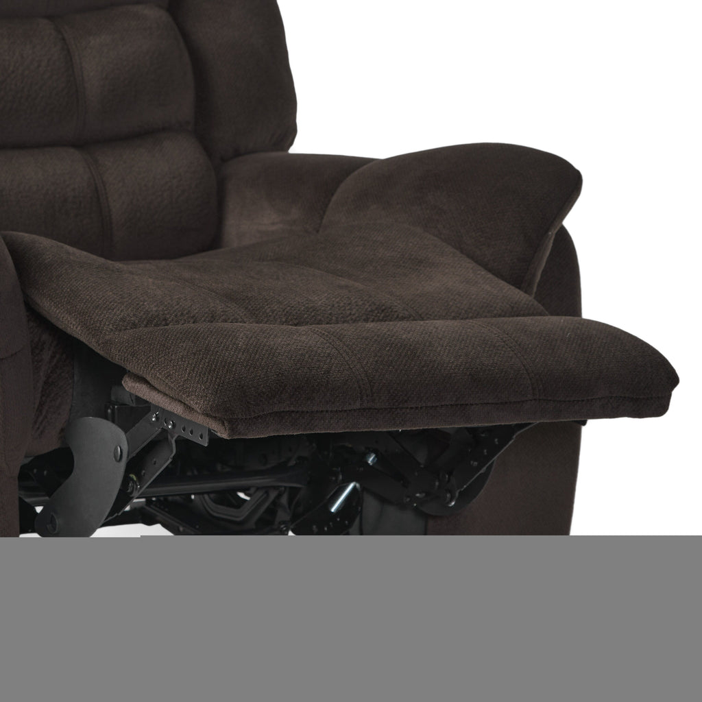 Fauteuil inclinable et planeur Roomfitters au design classique, en tissu peluche marron