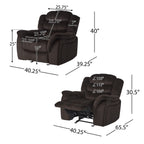 Fauteuil inclinable et planeur Roomfitters au design classique, en tissu peluche marron