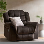Fauteuil inclinable et planeur Roomfitters au design classique, en tissu peluche marron