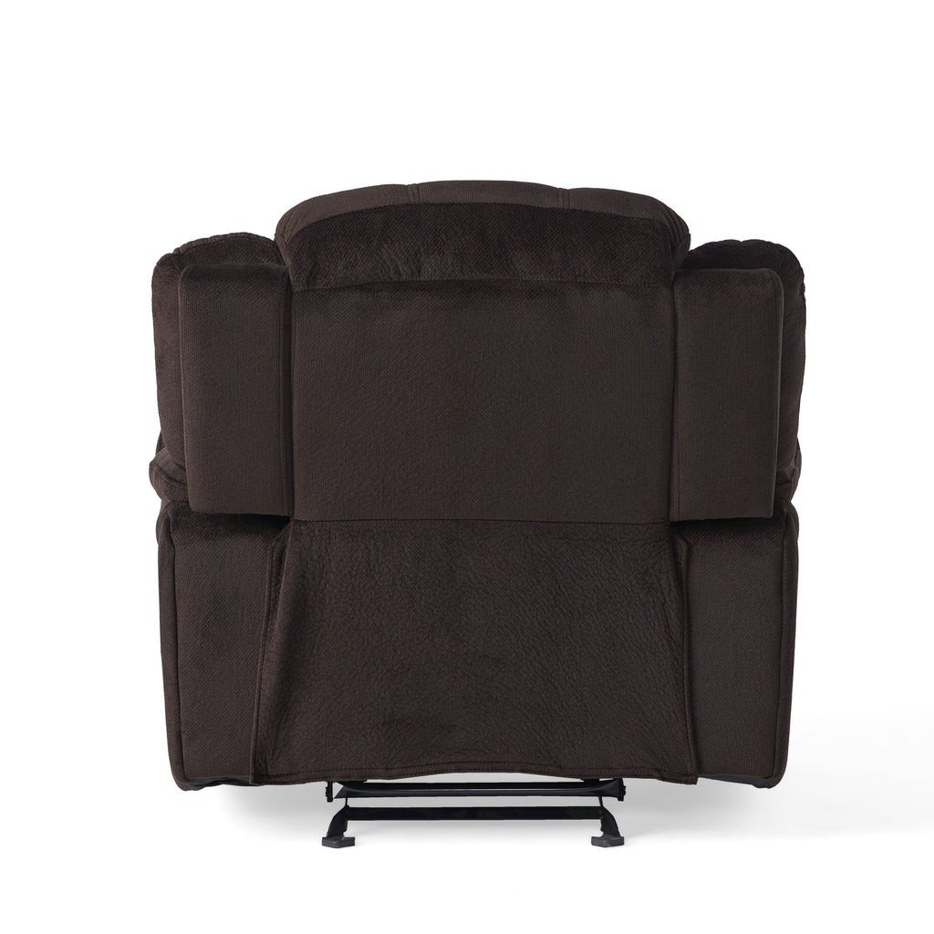 Fauteuil inclinable et planeur Roomfitters au design classique, en tissu peluche marron