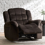 Fauteuil inclinable et planeur Roomfitters au design classique, en tissu peluche marron