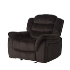 Fauteuil inclinable et planeur Roomfitters au design classique, en tissu peluche marron