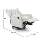 Fauteuil inclinable manuel au design classique de Roomfitters, pivotant à 360 degrés, idéal pour le salon