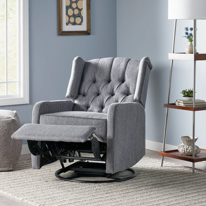 Fauteuil inclinable manuel au design classique de Roomfitters, pivotant à 360 degrés, idéal pour le salon