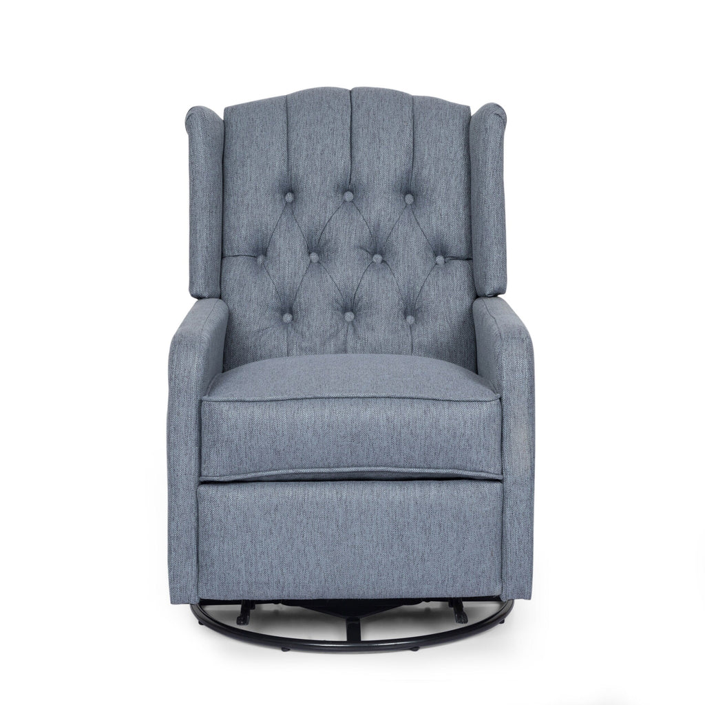 Fauteuil inclinable manuel au design classique de Roomfitters, pivotant à 360 degrés, idéal pour le salon
