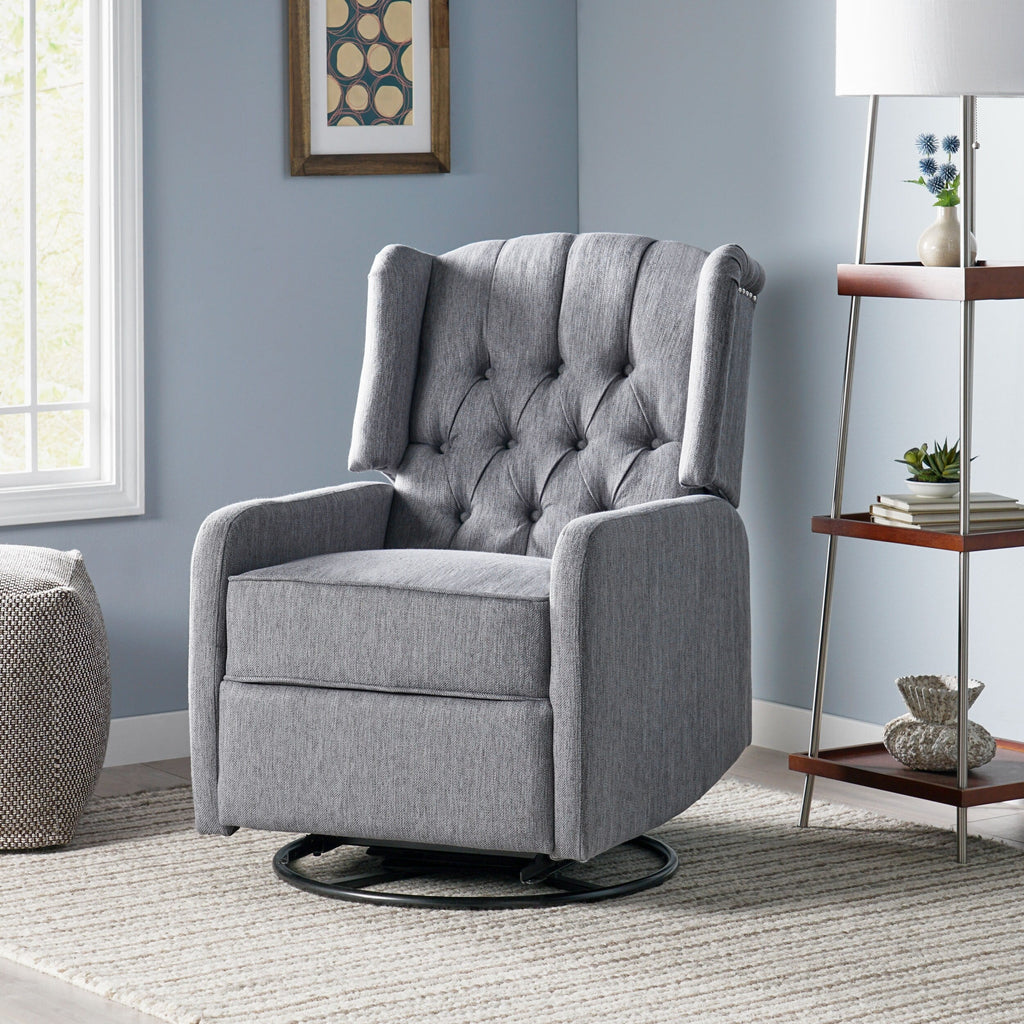 Fauteuil inclinable manuel au design classique de Roomfitters, pivotant à 360 degrés, idéal pour le salon