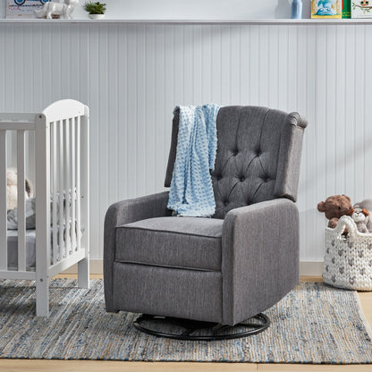 Fauteuil inclinable manuel au design classique de Roomfitters, pivotant à 360 degrés, idéal pour le salon