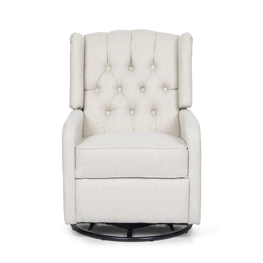 Fauteuil inclinable manuel au design classique de Roomfitters, pivotant à 360 degrés, idéal pour le salon