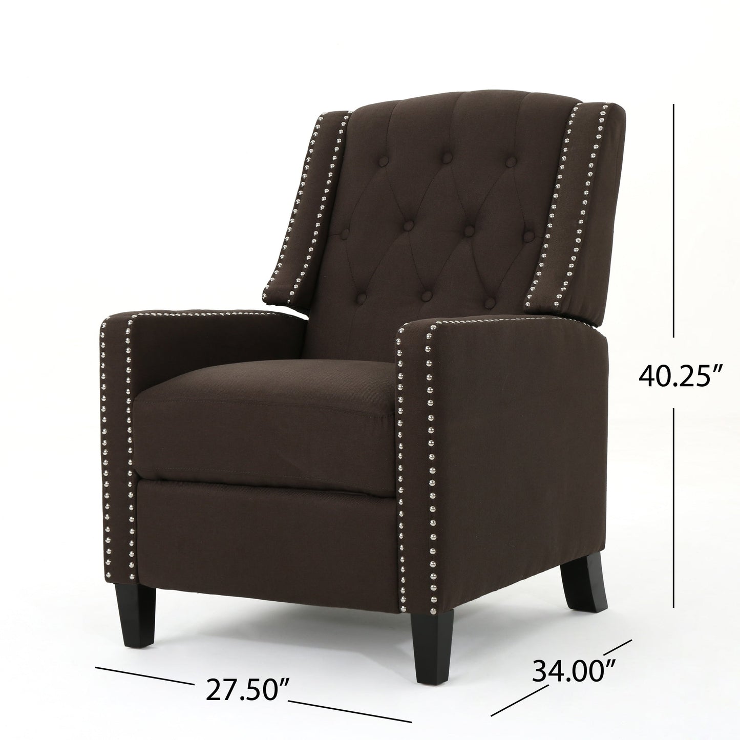 Fauteuil inclinable classique en tissu Roomfitters, élégant et confortable pour salon et chambre à coucher