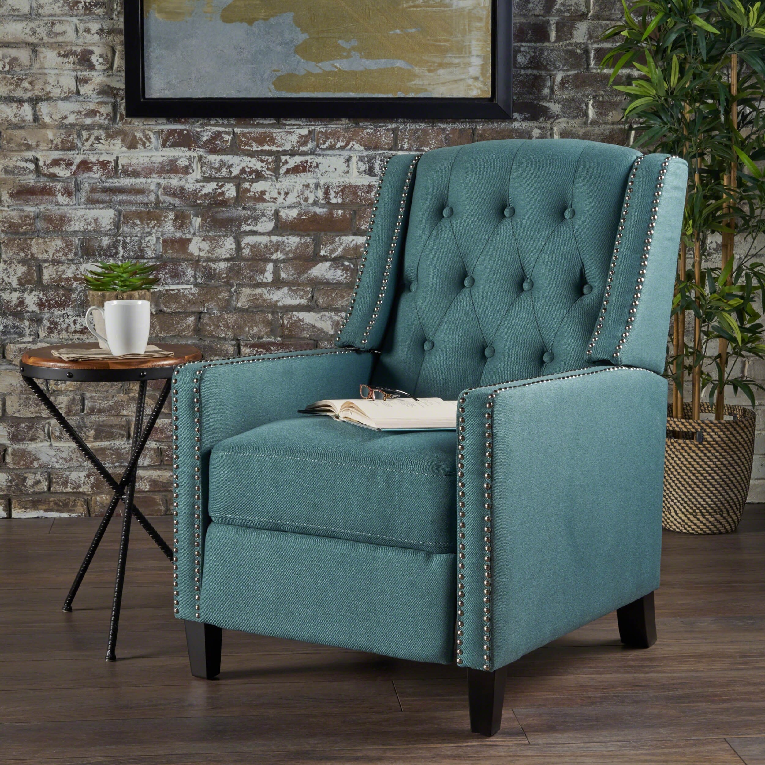 Fauteuil inclinable classique en tissu Roomfitters, élégant et confortable pour salon et chambre à coucher