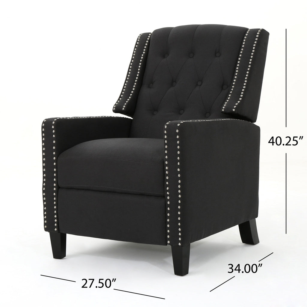 Fauteuil inclinable classique en tissu Roomfitters, élégant et confortable pour salon et chambre à coucher