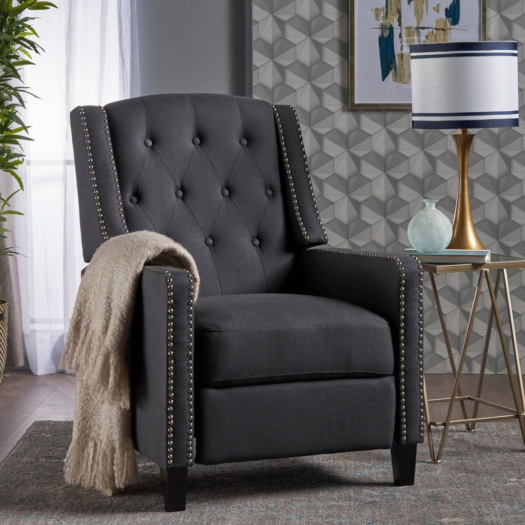 Fauteuil inclinable classique en tissu Roomfitters, élégant et confortable pour salon et chambre à coucher