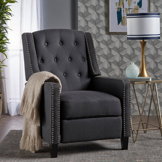 Fauteuil inclinable classique en tissu Roomfitters, élégant et confortable pour salon et chambre à coucher
