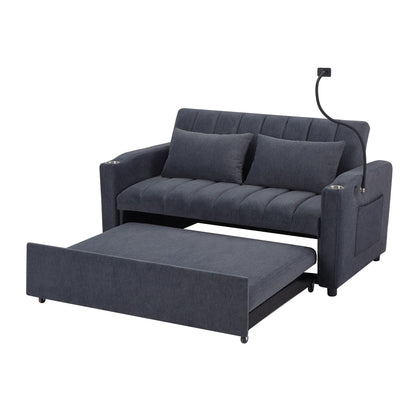 Canapé-lit convertible Roomfitters avec ports USB, poches latérales, porte-gobelets et support de téléphone pivotant pour le salon