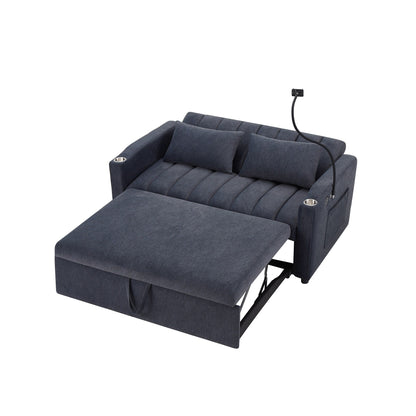 Canapé-lit convertible Roomfitters avec ports USB, poches latérales, porte-gobelets et support de téléphone pivotant pour le salon