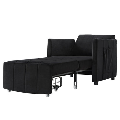 Canapé-lit convertible Roomfitters avec lit gigogne, dossier réglable en 5 positions, poches latérales et panier de rangement