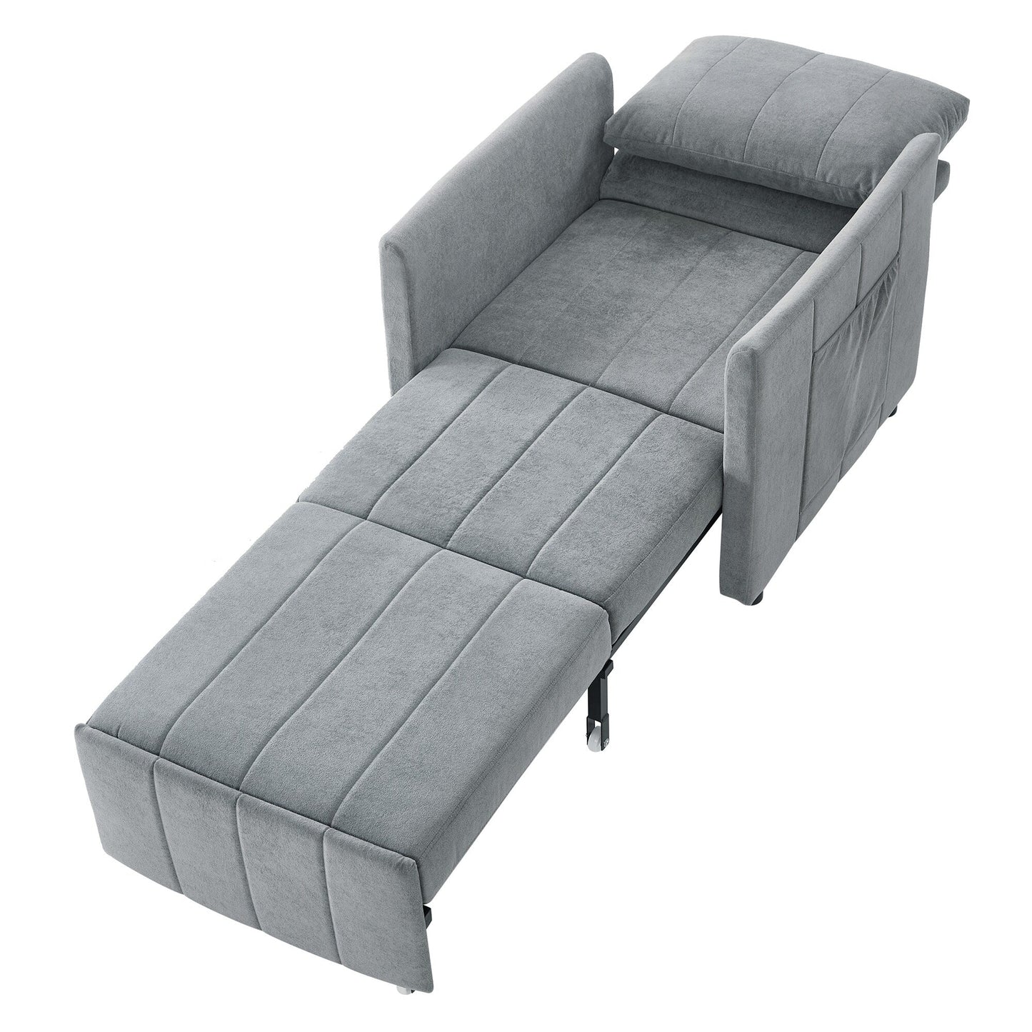Canapé-lit convertible Roomfitters avec lit gigogne, dossier réglable en 5 positions, poches latérales et panier de rangement