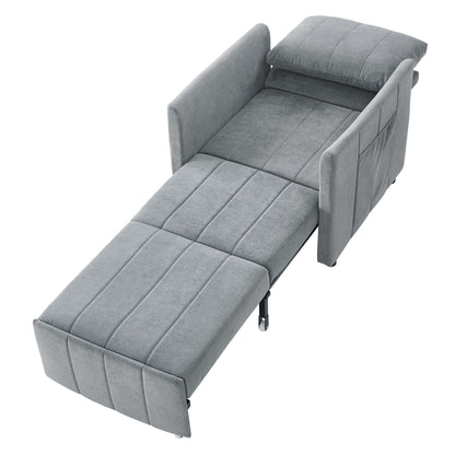 Canapé-lit convertible Roomfitters avec lit gigogne, dossier réglable en 5 positions, poches latérales et panier de rangement