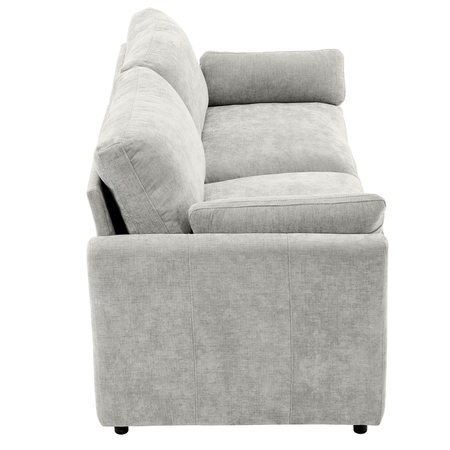 Canapé causeuse surdimensionné et confortable de Roomfitters, avec coussin double moelleux, pour le salon, gris clair