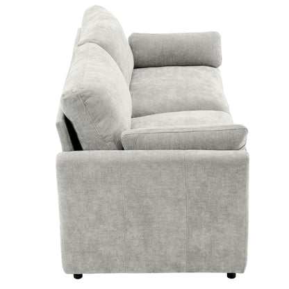 Canapé causeuse surdimensionné et confortable de Roomfitters, avec coussin double moelleux, pour le salon, gris clair